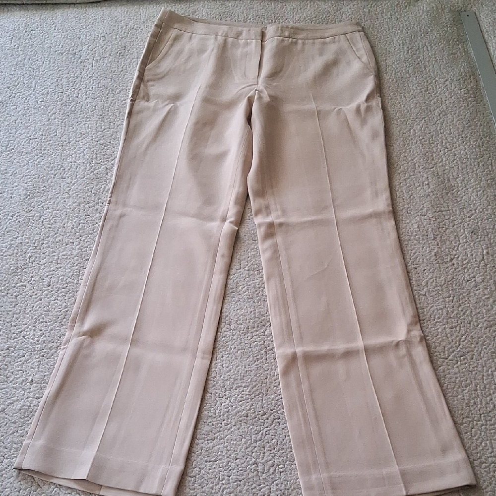 New Anne Klein Cream Wide Leg Pants